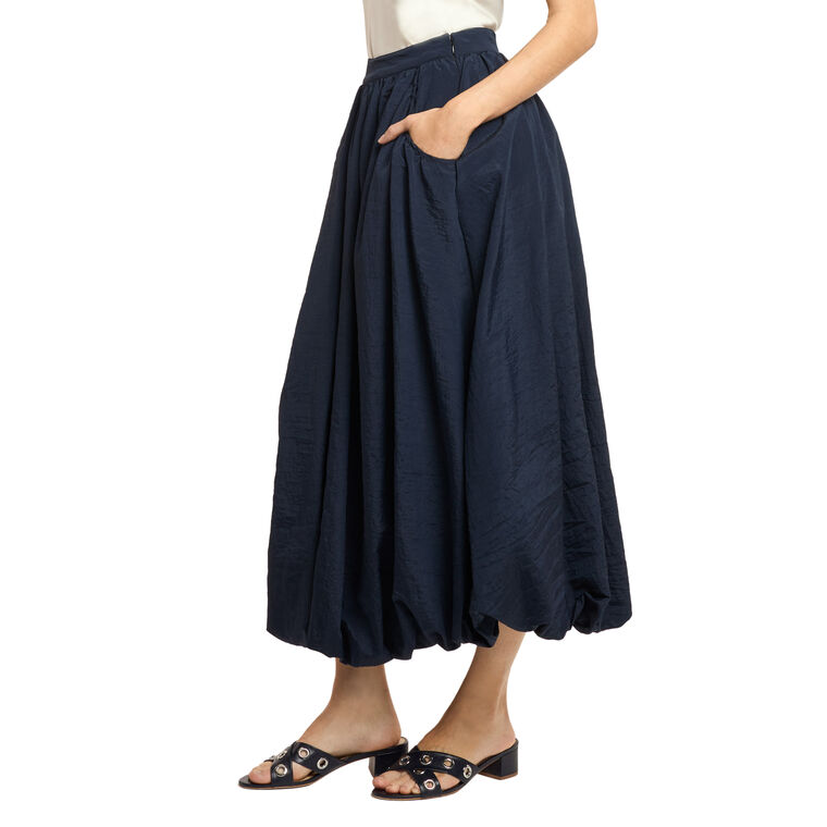 Allinae Bubble Hem Midi Skirt image number null