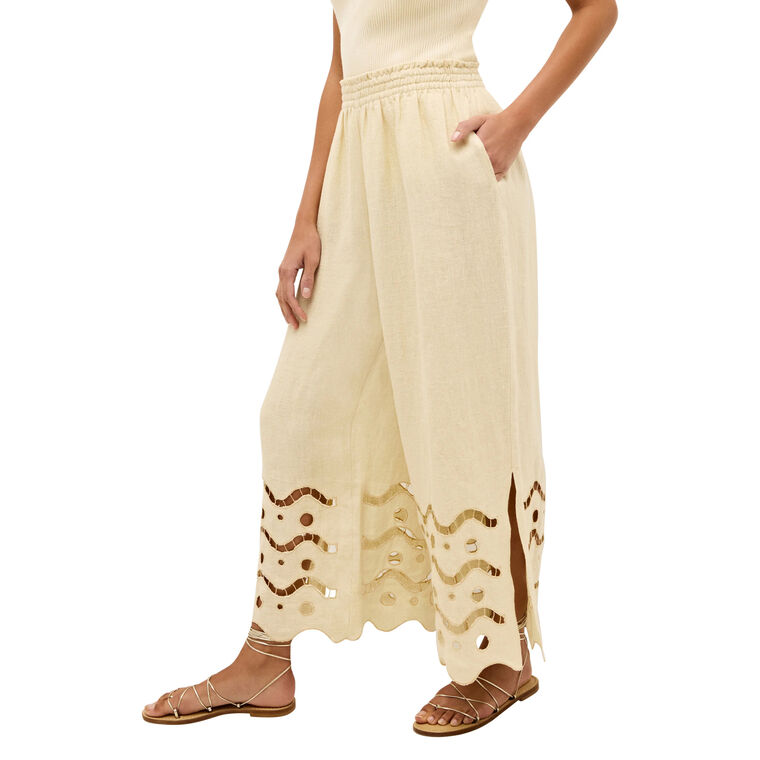 Marin Wide Leg Eyelet Detail Pant image number null