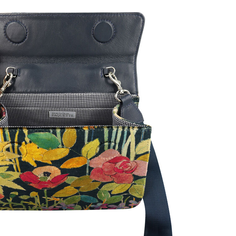 Jackie Printed Velvet Top Handle Bag image number null