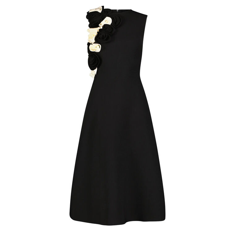 Ruffle Knit Sleeveless Midi Dress image number null