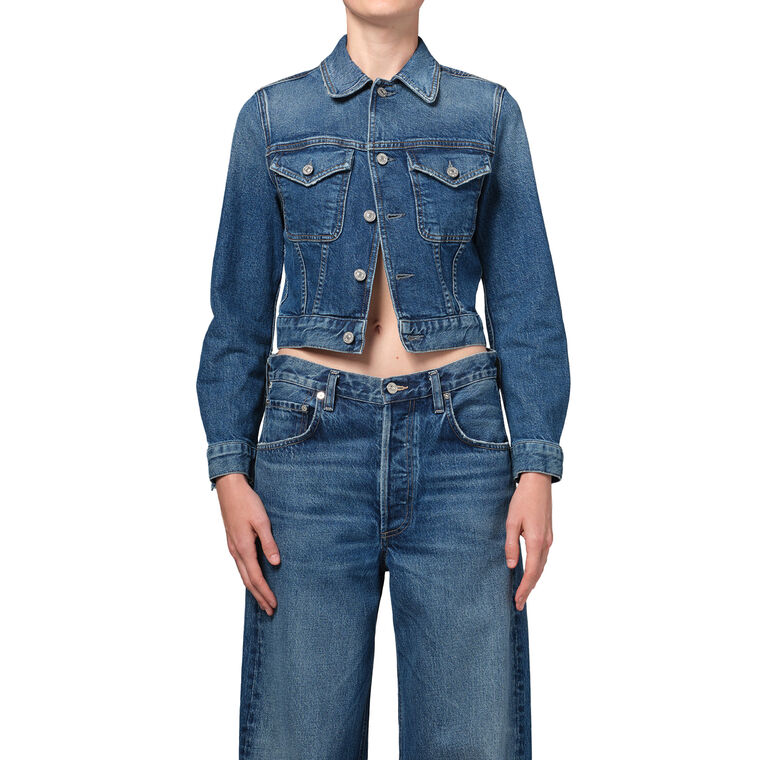 Charisse Shrunken Denim Jacket image number null