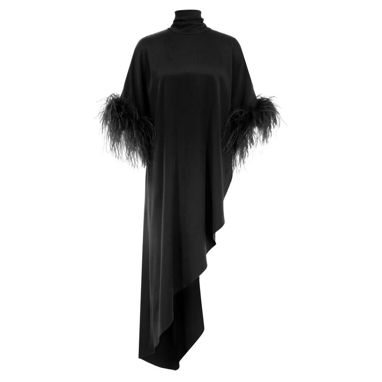 Kenzie Feather Trim Turtleneck Blouse image number null