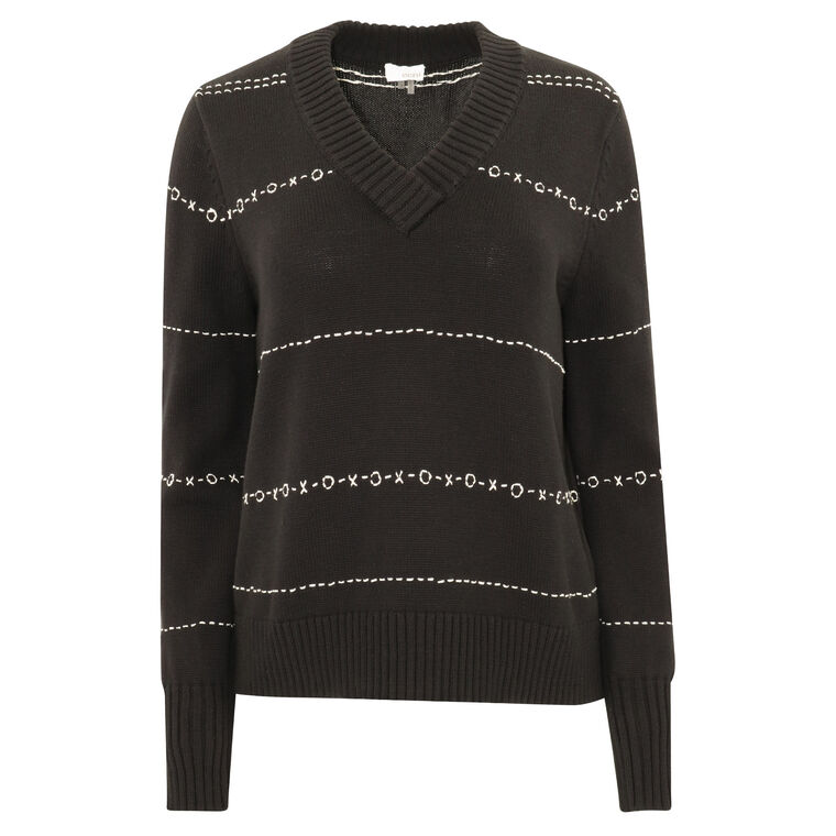 XO Embroidered Sweater image number null