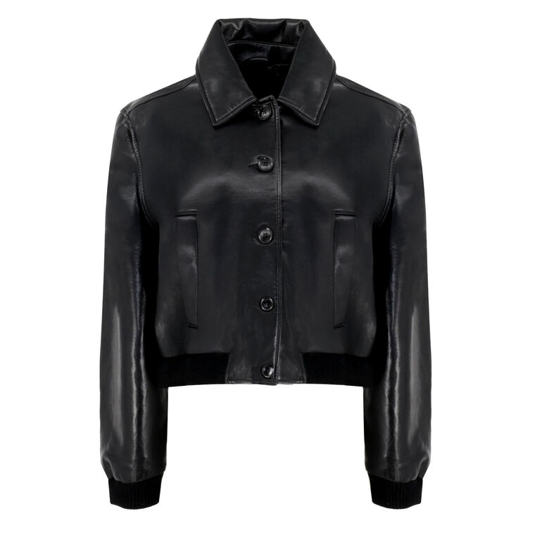 Lola Bomber Jacket In Recycled Leather image number null