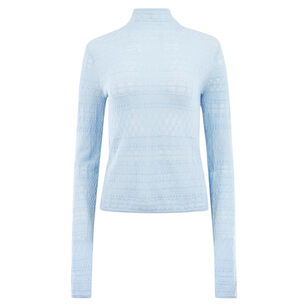 Blanca Long Sleeve Lace Knit Top