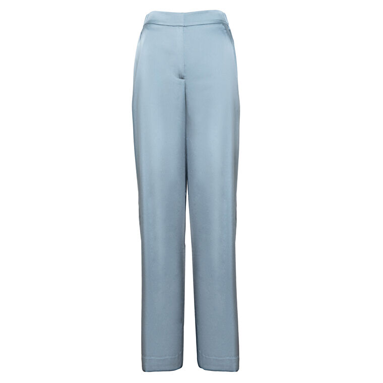 Katrina High Waisted Wide-Leg Satin Pant image number null