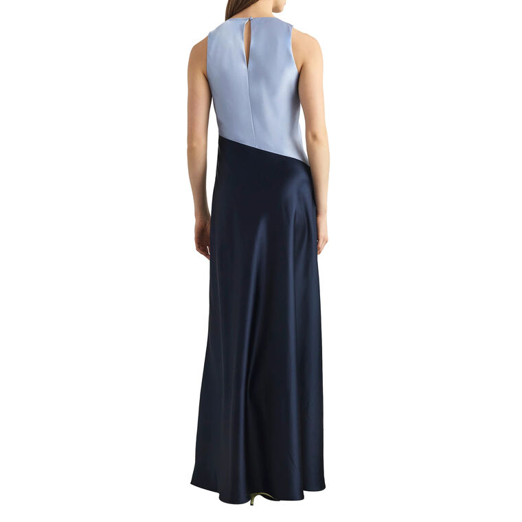 Dasha Sleeveless Two-Tone Satin Maxi Dress image number null