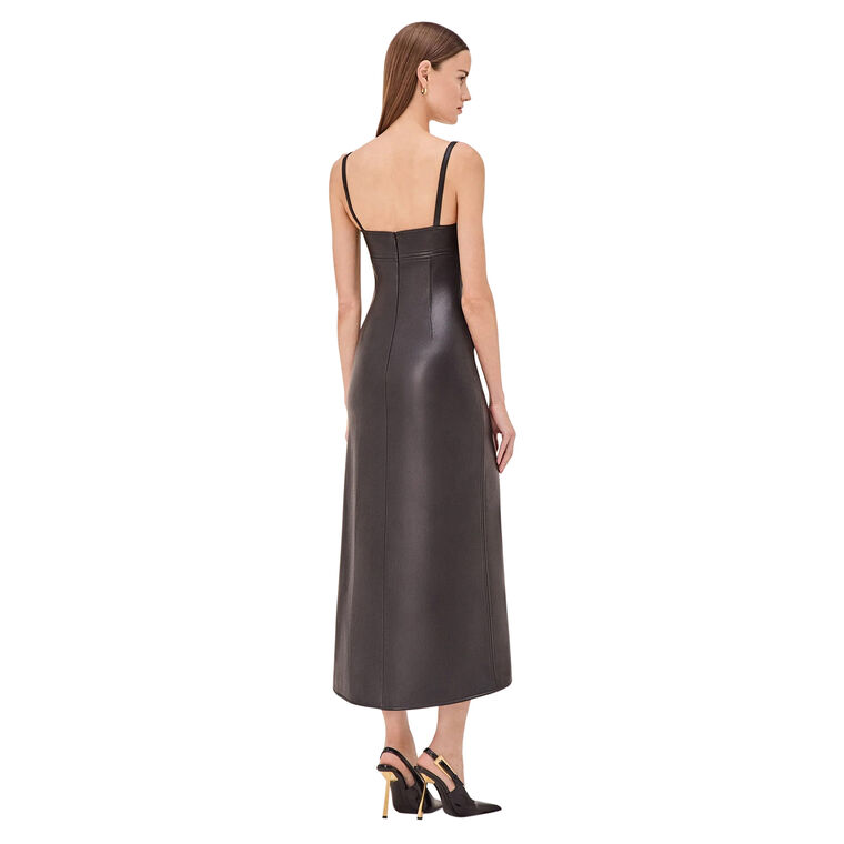 Jaline Vegan Leather Midi Dress image number null