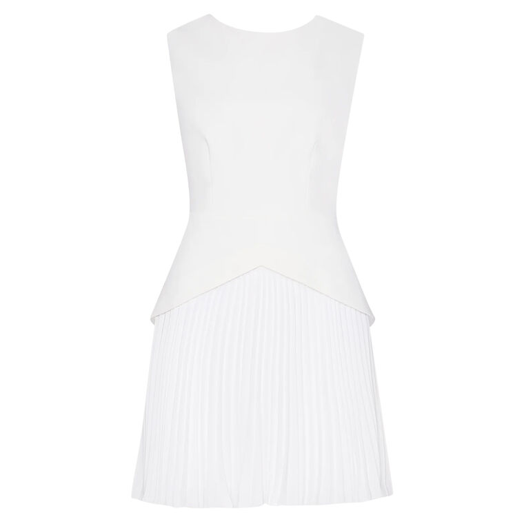 Haddy Mixed Media Pleated Mini Dress image number null