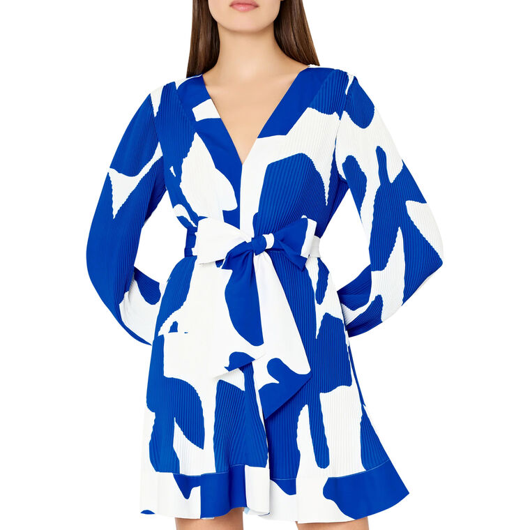 Liv Grand Foliage Pleated Mini Dress image number null