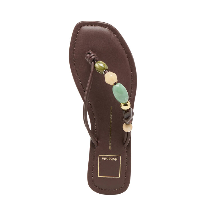Cely Beaded Leather Flat Sandal image number null