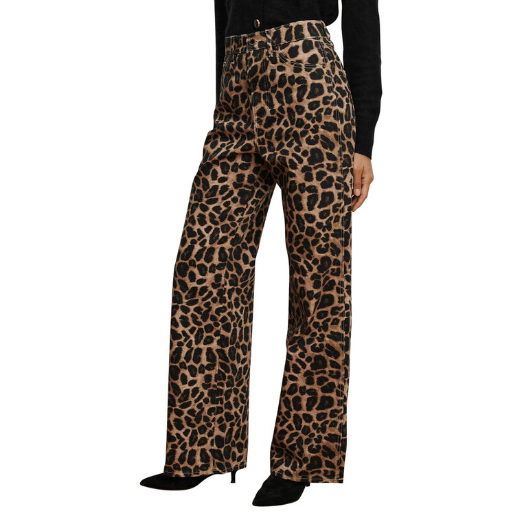Taylor Leopard Wide-Leg Jean image number null