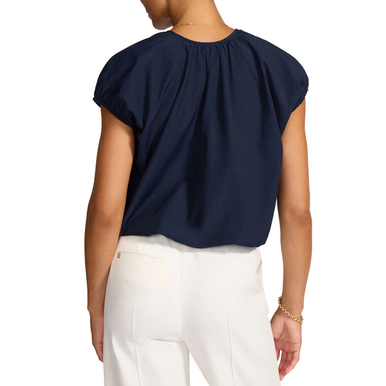 The Louie Short Sleeve Shirred Top image number null