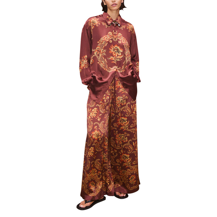 Seraphina Wide-Leg Silk Pant image number null