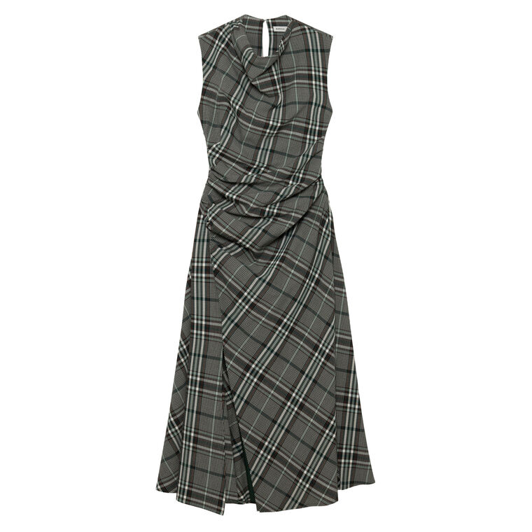 Burke Sleeveless Draped Plaid image number null