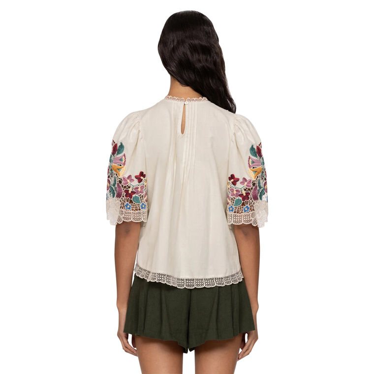 Katharine Embroidery Short Sleeve Top image number null