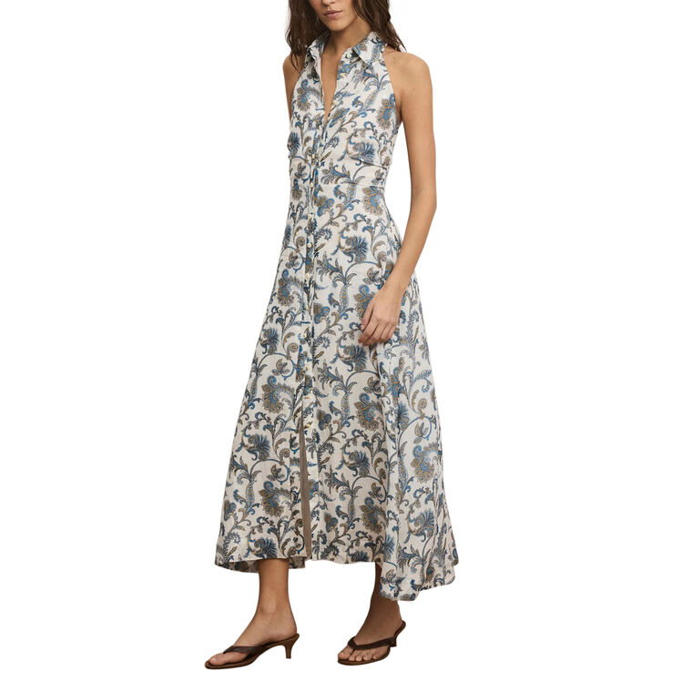 Mackey Sleeveless Halterneck Paisley Midi Dress image number null