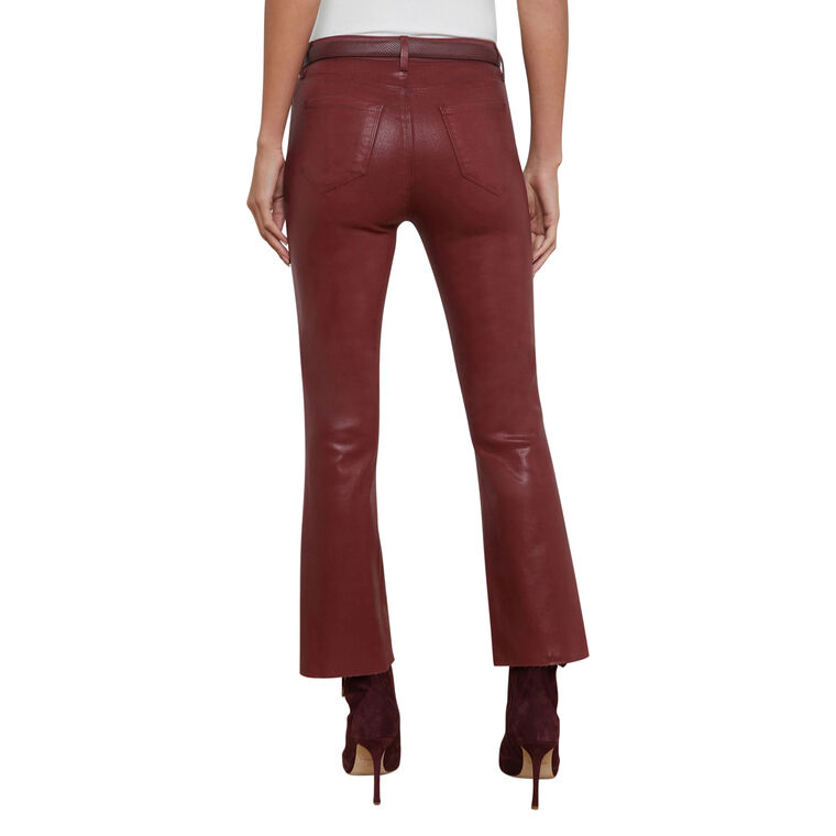 Kendra Coated High Rise Crop Flare Jean image number null