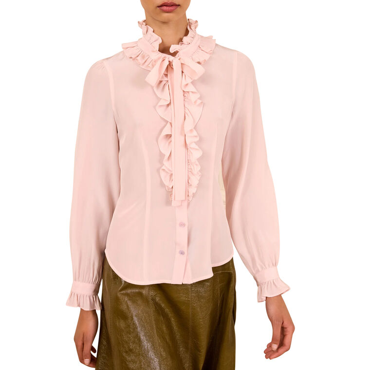 Catroux Long Sleeve Silk Blouse image number null