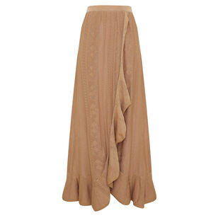 Aster Metallic Pointelle Knit Midi Skirt