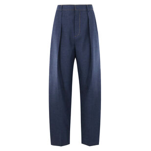 Melange Wool Tapered Trousers