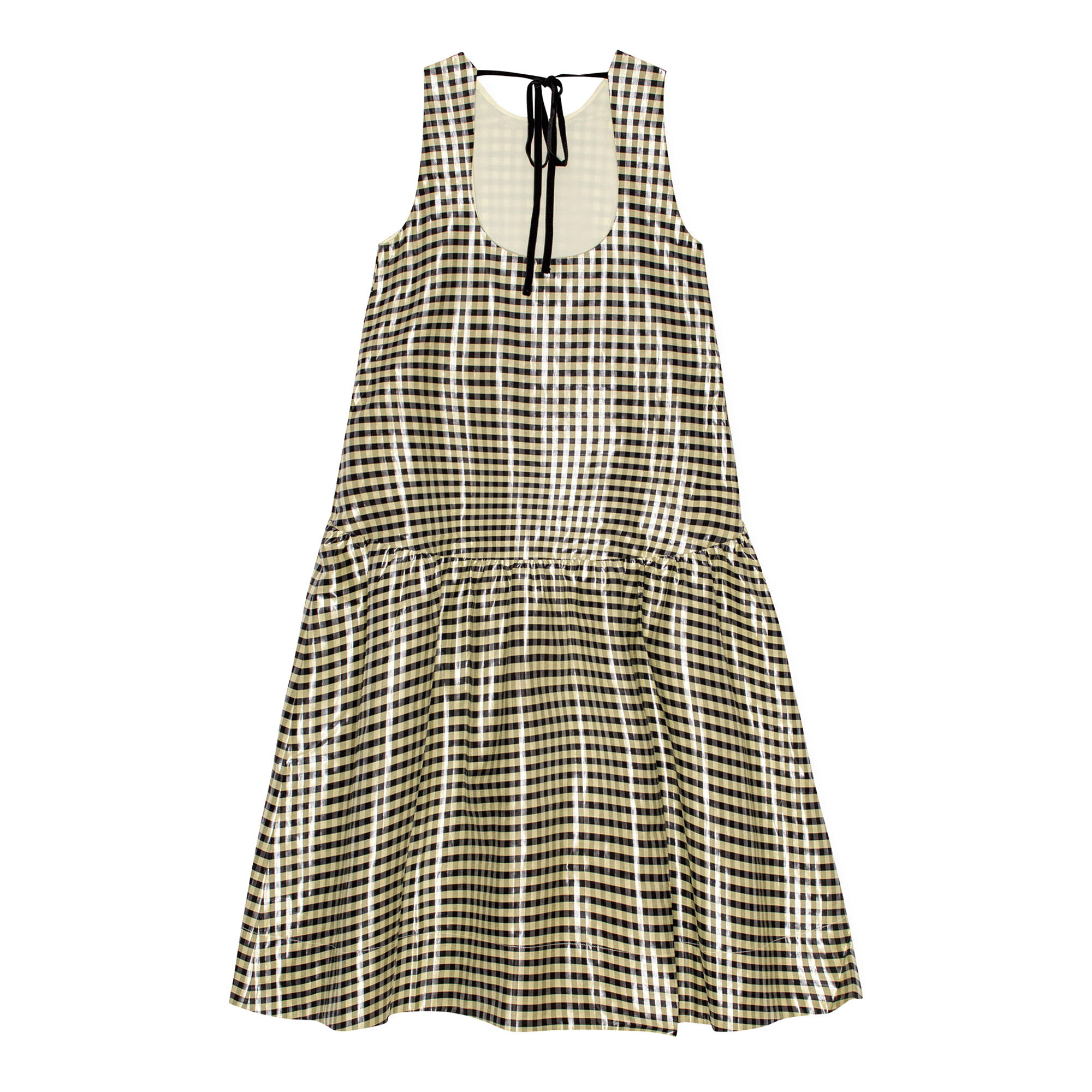 Ganni Shiny Check Jacquard Midi Dress | Tootsies