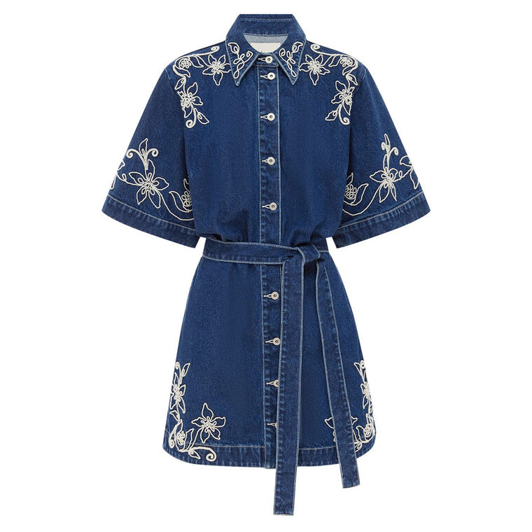 Carmen Mini Denim Dress image number null
