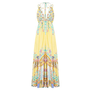 Sleeveless Tiered Maxi Dress With Hardware