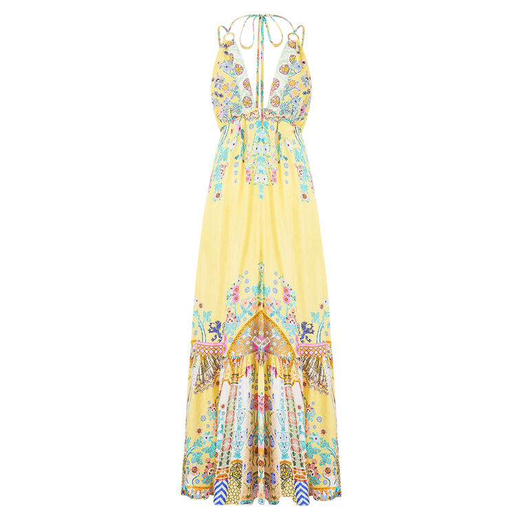 Sleeveless Tiered Maxi Dress With Hardware image number null