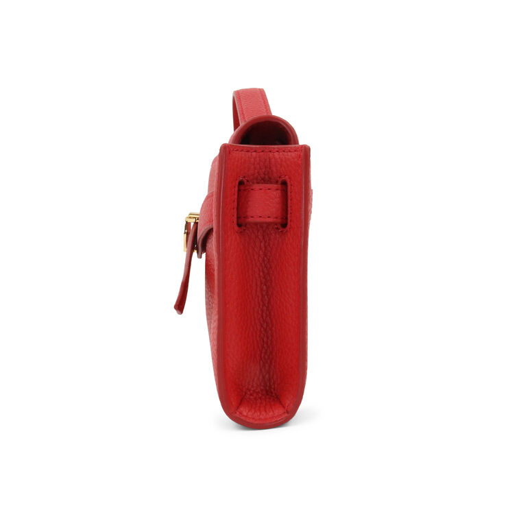 Dash Belted Pebble Leather Clutch Bag image number null