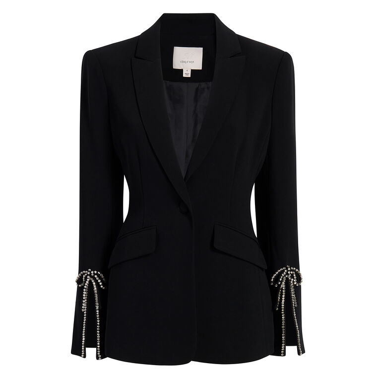 Cheyenne Rhinestone Bow Crepe Blazer image number null