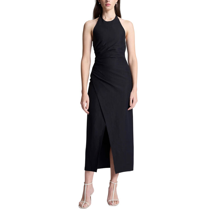 Sylvie Linen Midi Halter Dress image number null