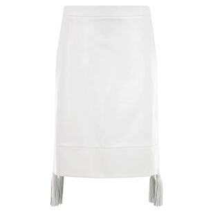 Lightweight Shiny Nappa Leather Midi Skirt