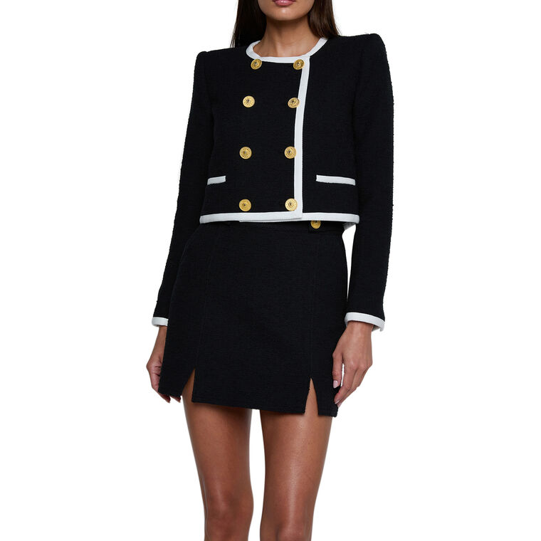 Mazikeen Cropped Double Breasted Tweed Jacket image number null