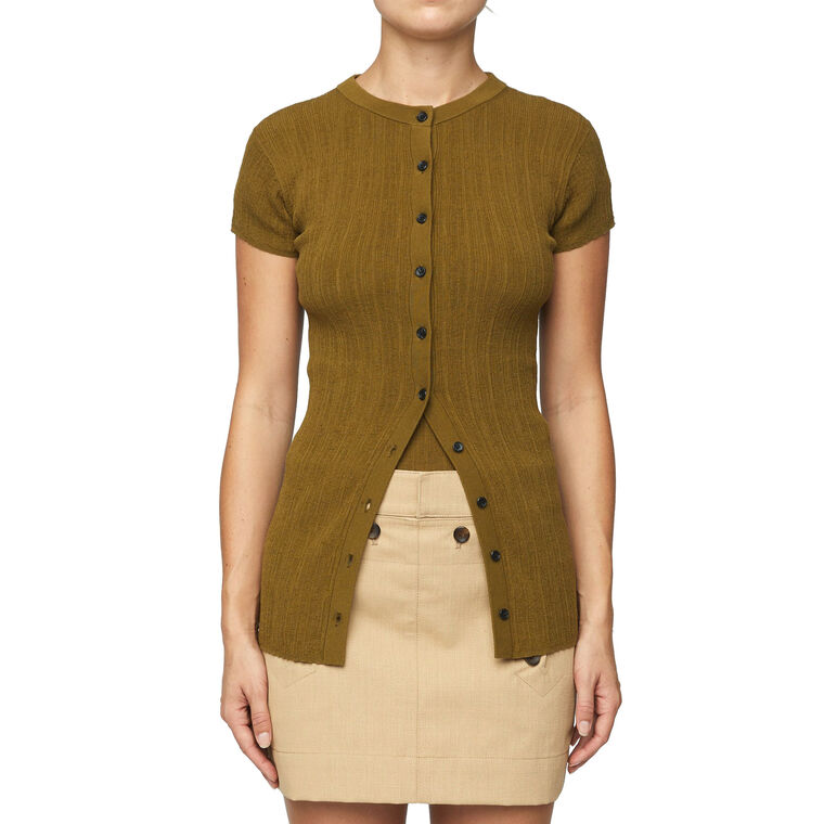 Parker Fine Cotton Short Sleeve Cardigan image number null
