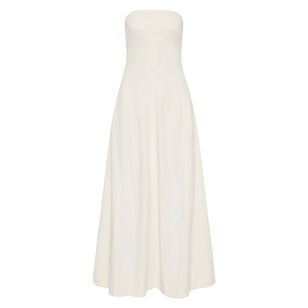 Sculpted Cotton Strapless Dress