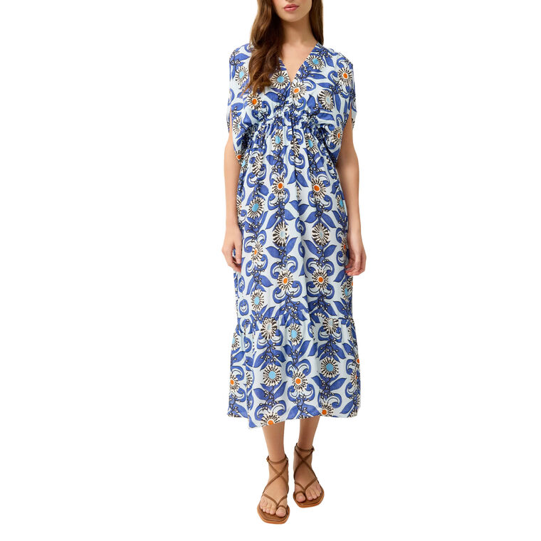 Venus Short Sleeve Slip-On Midi Caftan Dress image number null