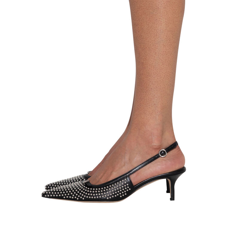 Saba Mini Stud Leather Slingback Pump image number null