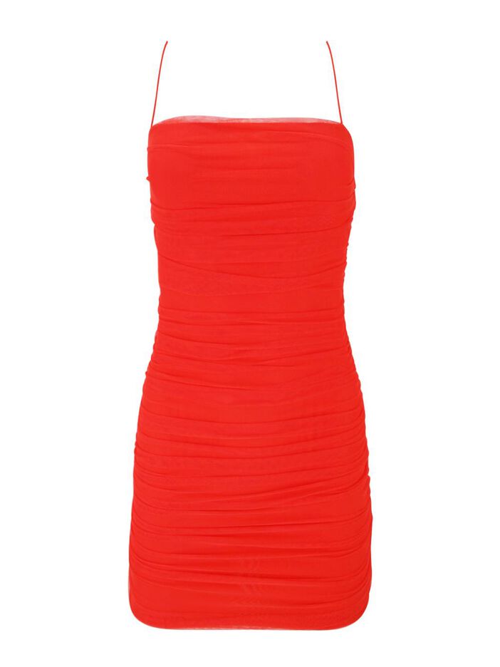 Cruz Ruched Strap Mini Dress image number null