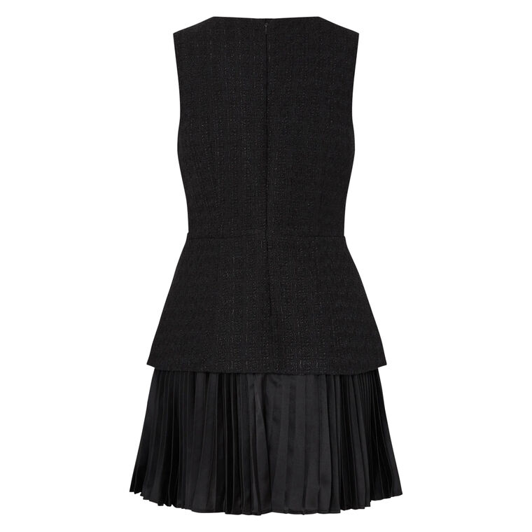Boucle Mixed Media Mini Dress image number null