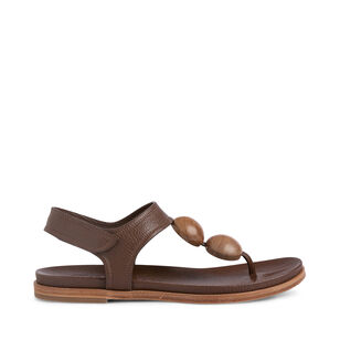 Jovanka Wood Cabochon Flat Thong Sandal