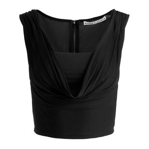 Alena Draped Cowl Neck Cropped Top