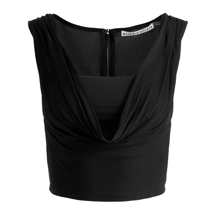 Alena Draped Cowl Neck Cropped Top image number null