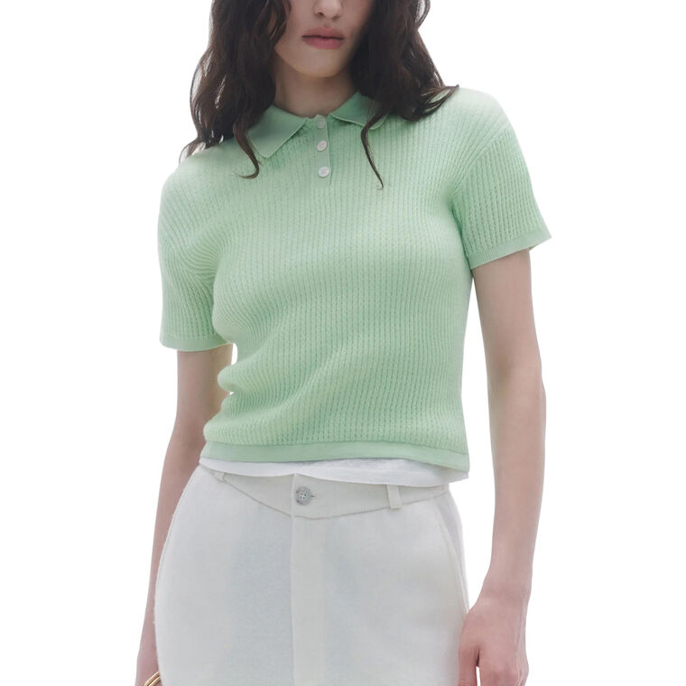 Shrunken Short Sleeve Polo In Cashmere image number null