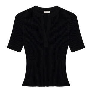 Miley Short Sleeve Ribbed Knit Top