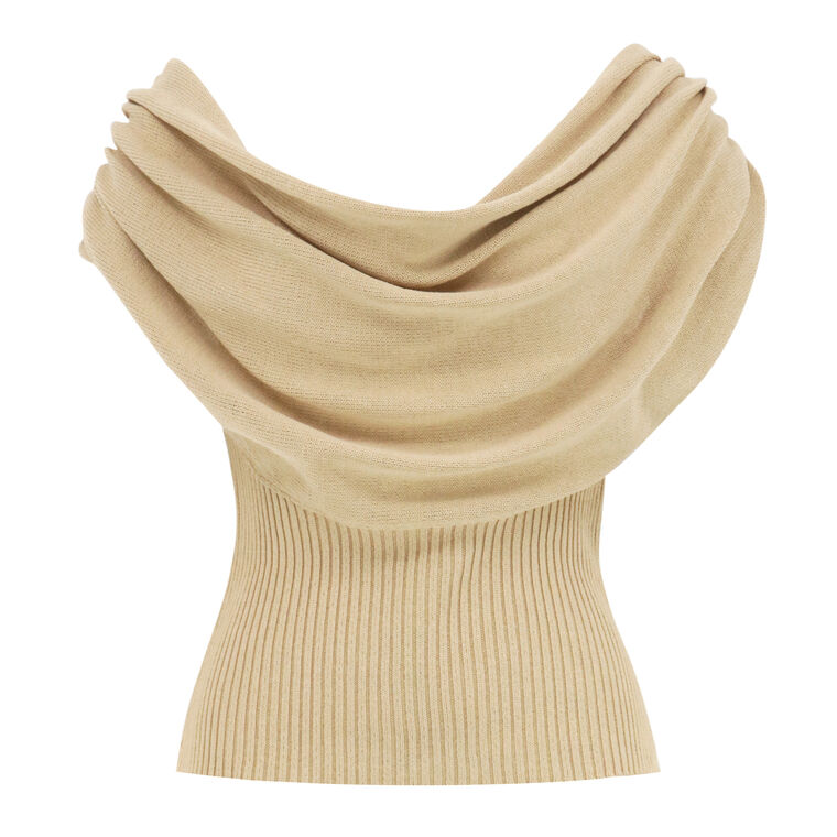 Meeka Cowl Neck Knit Tank Top image number null