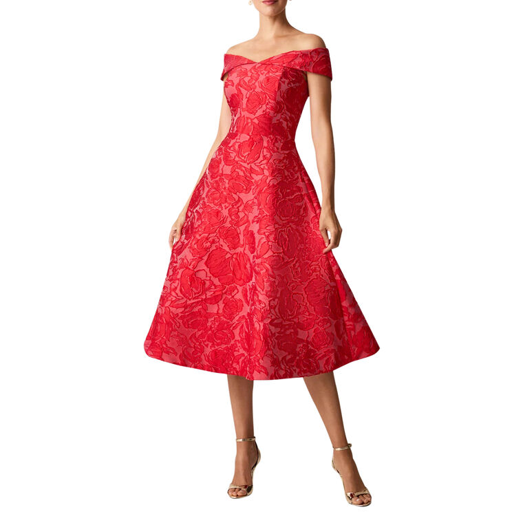slim fit dress slacks One Shoulder Satin Crepe Fit And Flare Gown