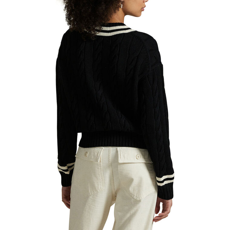 Aran-Knit Cotton Cricket Sweater image number null