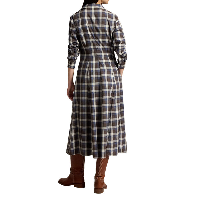 Cotton Collared Long Sleeve Dress image number null