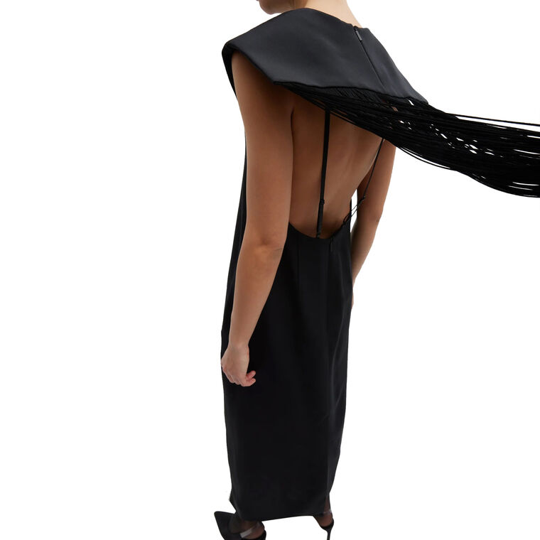 4-Ply Silk Fringed Dress image number null